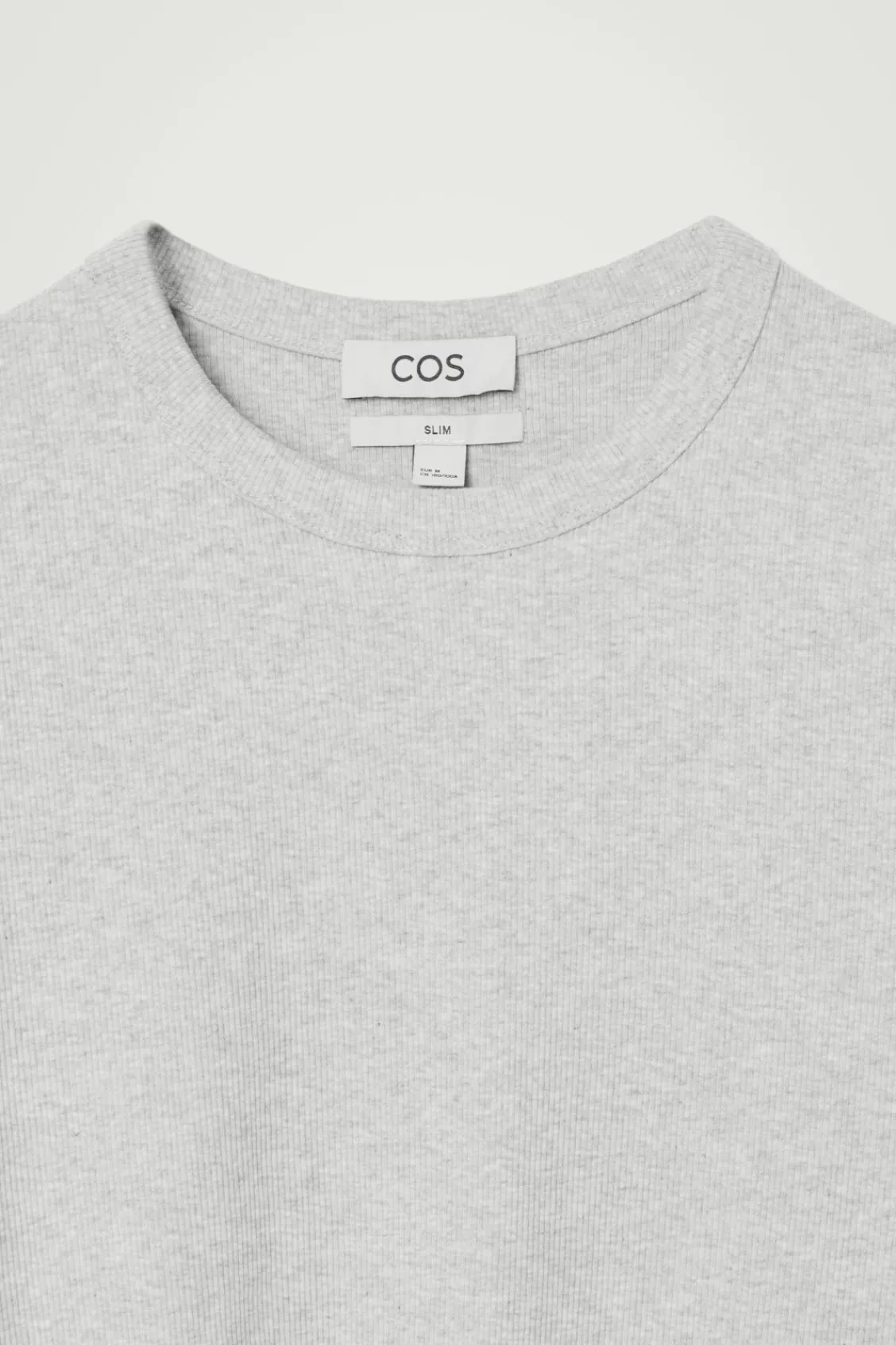 COS SLIM RIBBED COTTON T-SHIRT- T-Shirts