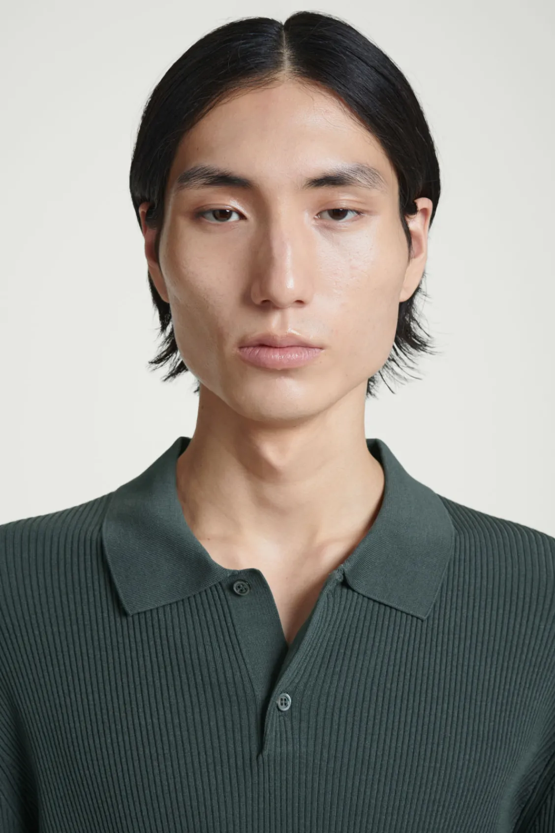 COS SLIM RIBBED-KNIT POLO SHIRT- Polo Shirts | Sweaters & Cardigans