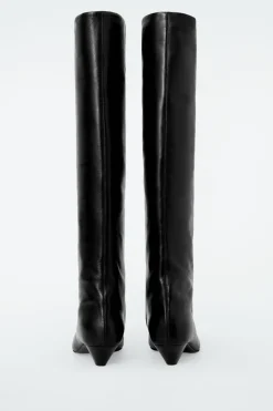 COS SLOUCHED LEATHER KNEE-HIGH BOOTS-Women Shoes