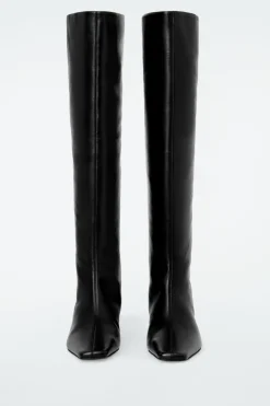 COS SLOUCHED LEATHER KNEE-HIGH BOOTS-Women Shoes