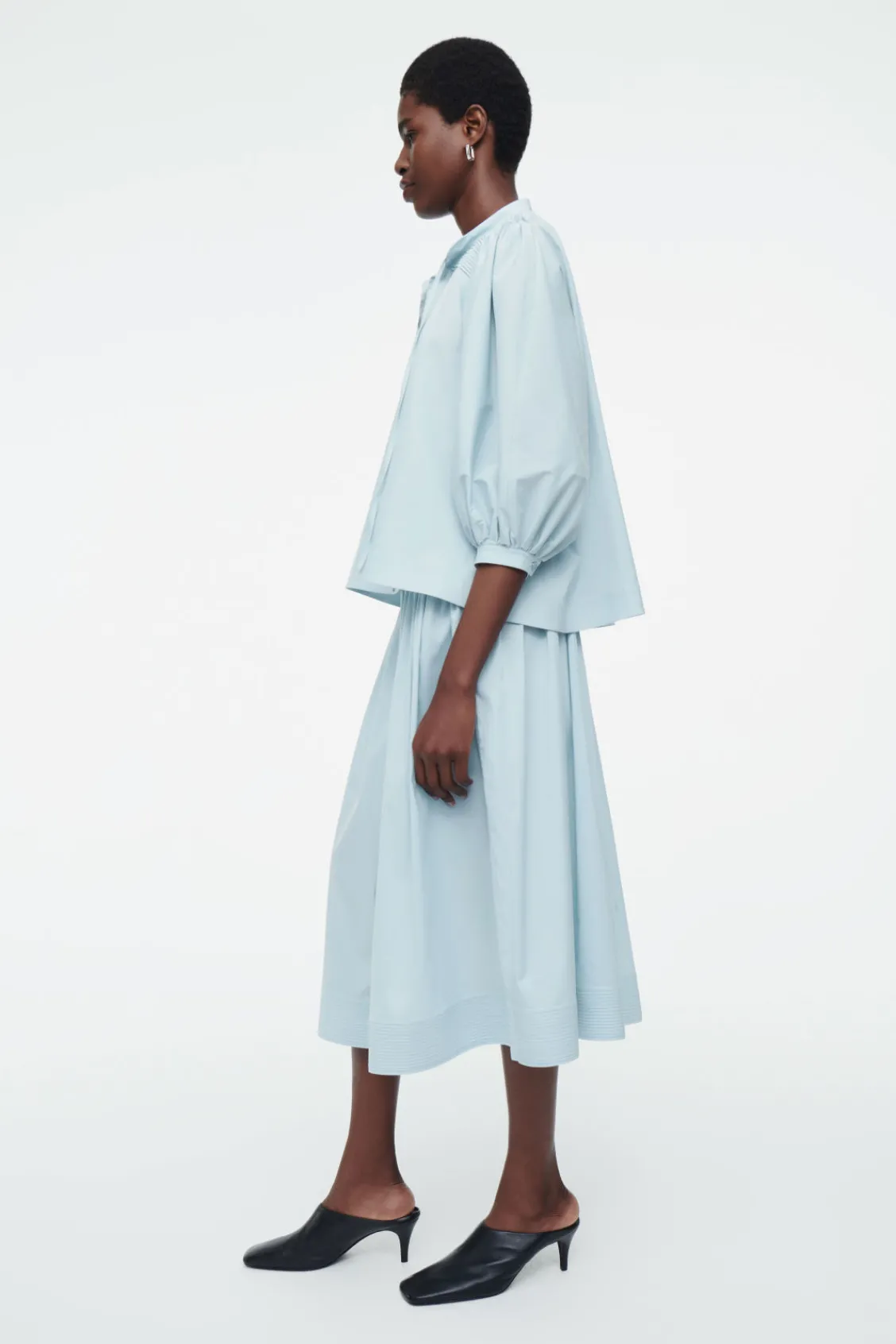 COS SMOCKED A-LINE MIDI SKIRT-Women Skirts