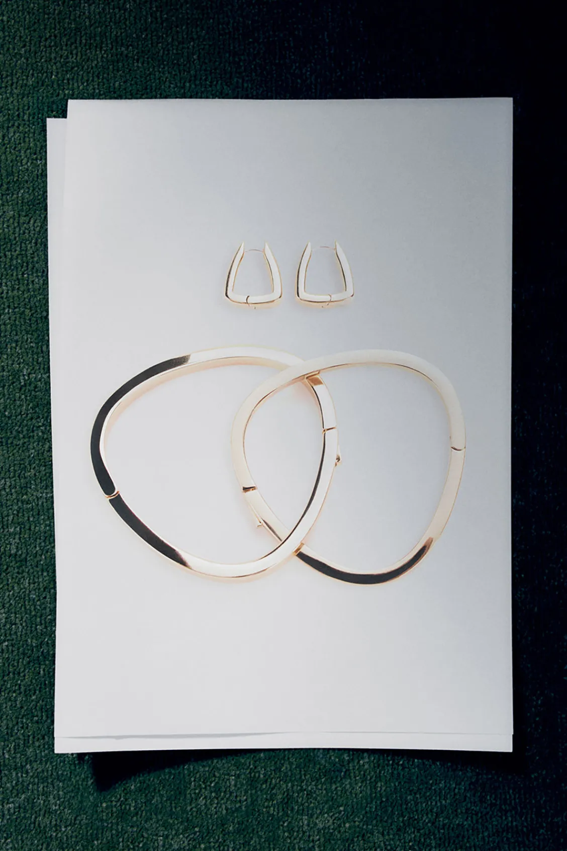COS SQUARED HOOP EARRINGS-Women Jewelry