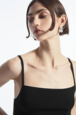 COS SQUARE-NECK KNITTED SLIP DRESS-Women Dresses & Jumpsuits | Sweaters & Cardigans