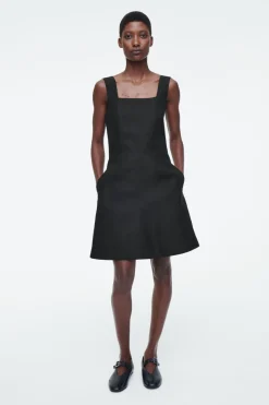 COS SQUARE-NECK MINI PINAFORE DRESS-Women Dresses & Jumpsuits