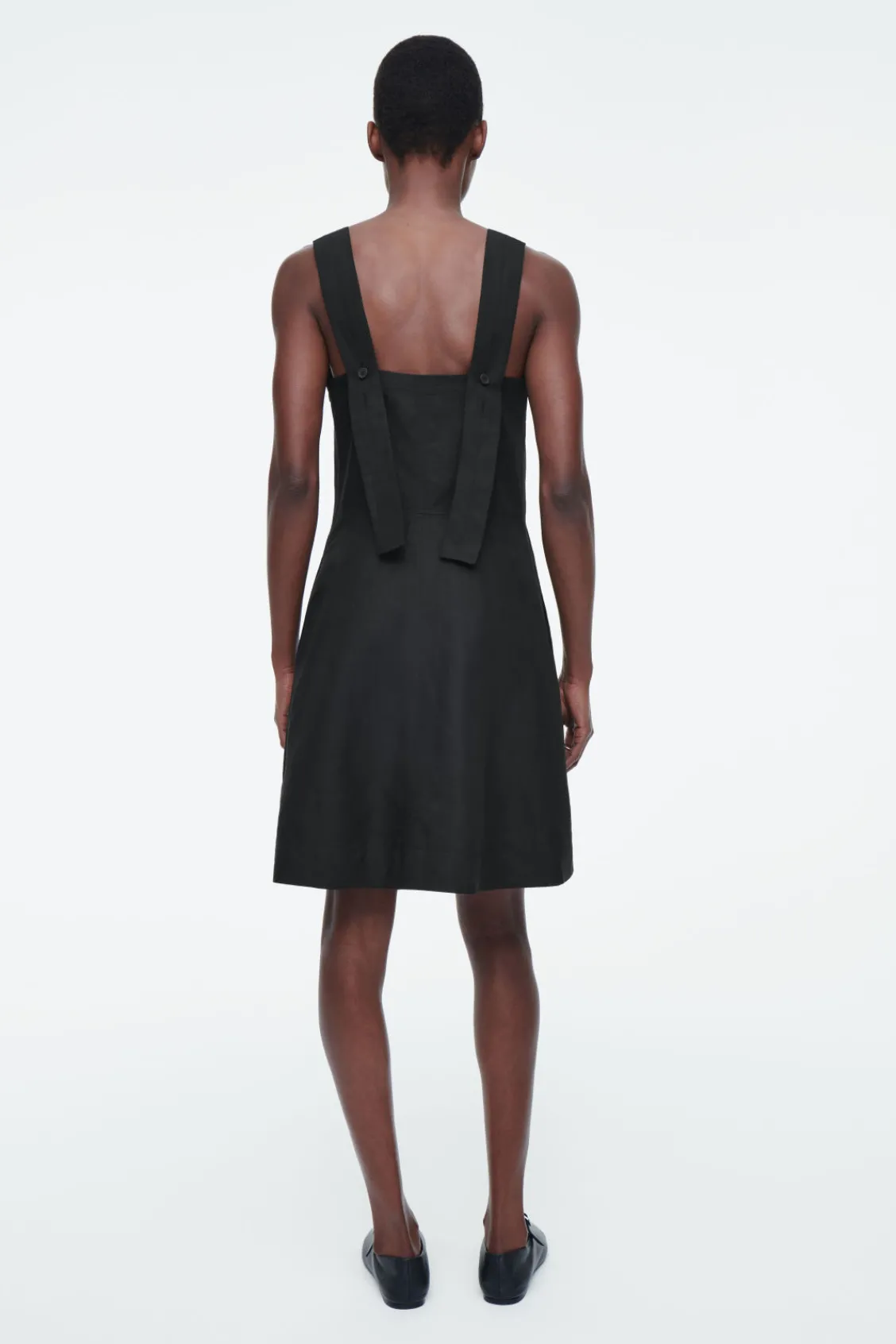 COS SQUARE-NECK MINI PINAFORE DRESS-Women Dresses & Jumpsuits