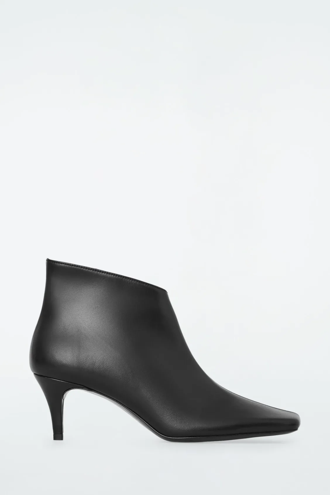 COS SQUARE-TOE LEATHER ANKLE BOOTS-Women Shoes