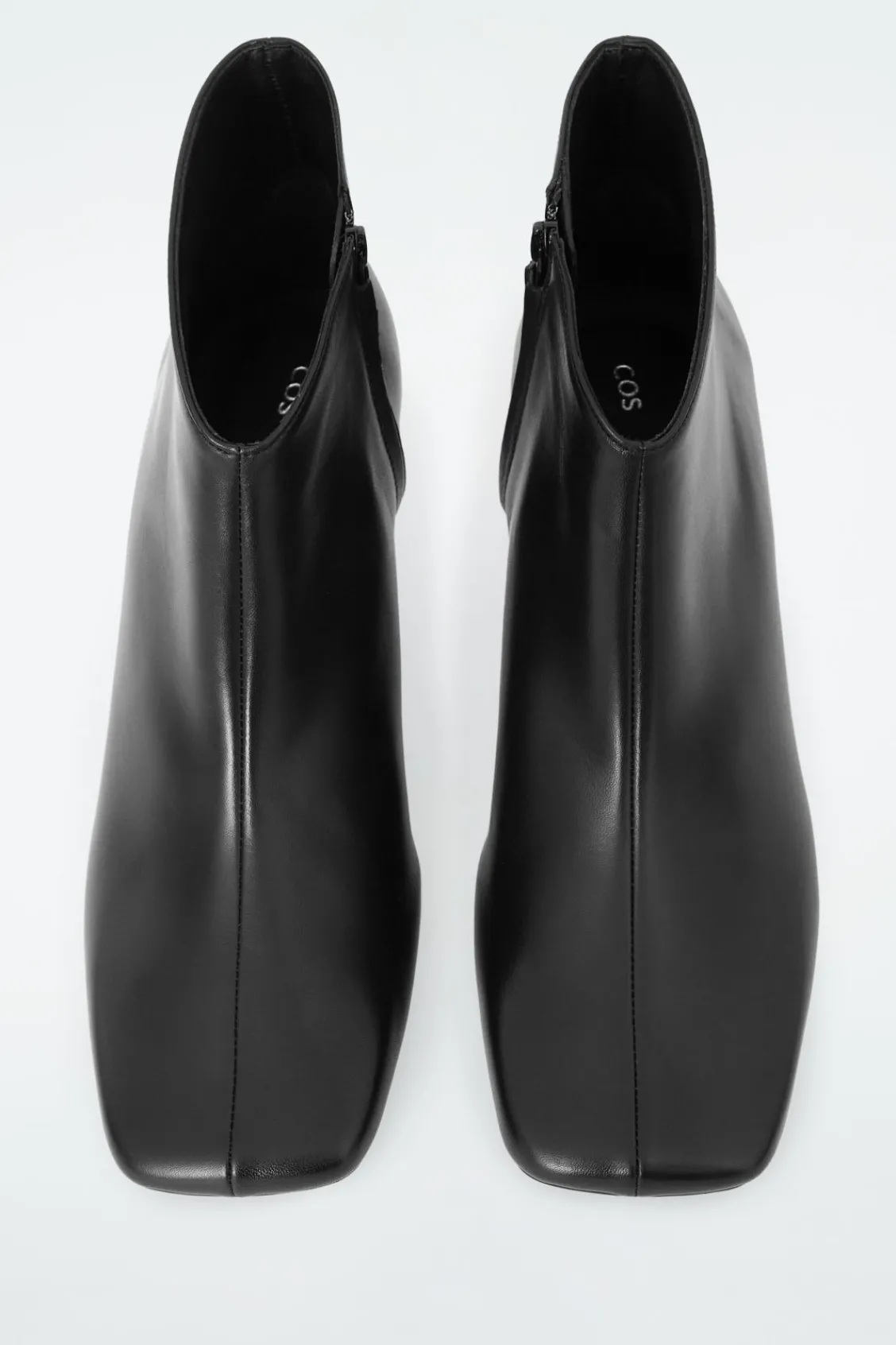 COS SQUARE-TOE LEATHER ANKLE BOOTS-Women Shoes