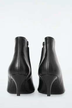 COS SQUARE-TOE LEATHER ANKLE BOOTS-Women Shoes