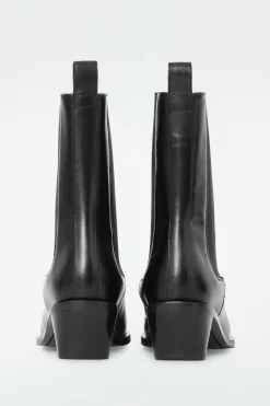 COS SQUARE-TOE LEATHER CHELSEA BOOTS-Women Shoes