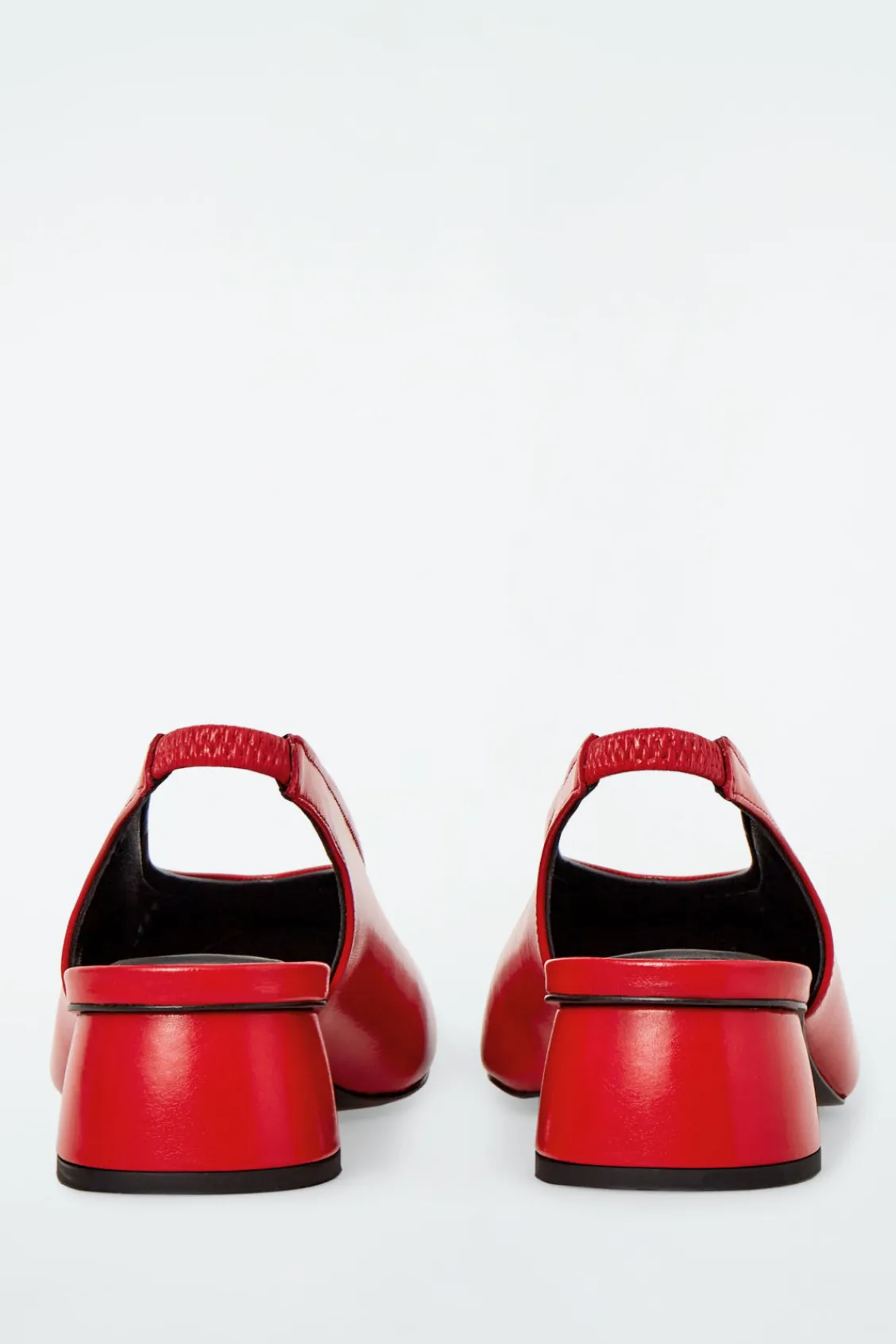 COS SQUARE-TOE LEATHER HEELED BALLET PUMPS-Women Shoes
