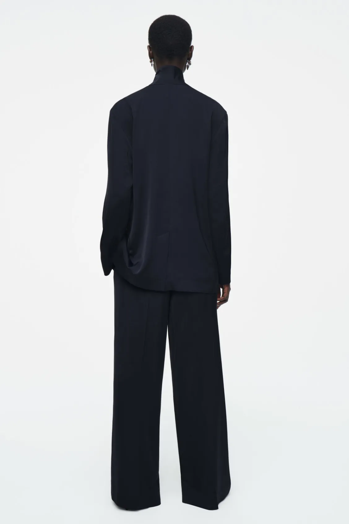 COS STAND-COLLAR SATIN TUXEDO BLAZER-Women Vests & Tailoring | Coats & Jackets