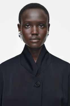 COS STAND-COLLAR SATIN TUXEDO BLAZER-Women Vests & Tailoring | Coats & Jackets