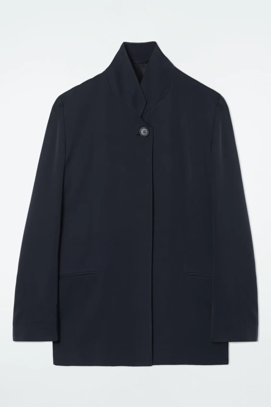 COS STAND-COLLAR SATIN TUXEDO BLAZER-Women Vests & Tailoring | Coats & Jackets