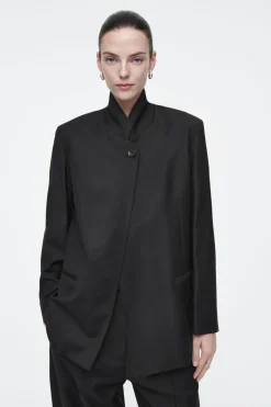 COS STAND-COLLAR WOOL BLAZER-Women Coats & Jackets