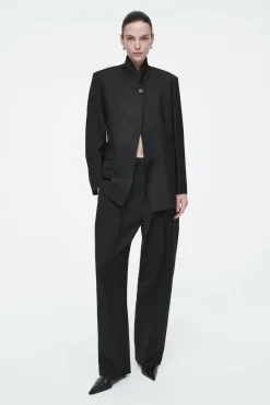 COS STAND-COLLAR WOOL BLAZER-Women Coats & Jackets