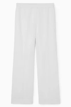 COS STRAIGHT-LEG TAILORED LINEN PANTS-Women Pants
