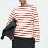 COS STRIPED BOAT-NECK TOP-Women Tops