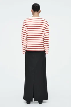 COS STRIPED BOAT-NECK TOP-Women Tops
