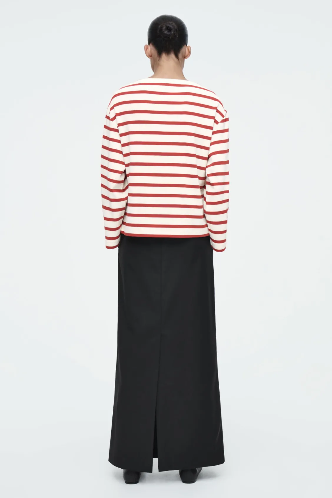 COS STRIPED BOAT-NECK TOP-Women Tops