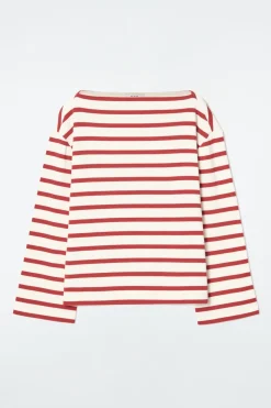 COS STRIPED BOAT-NECK TOP-Women Tops