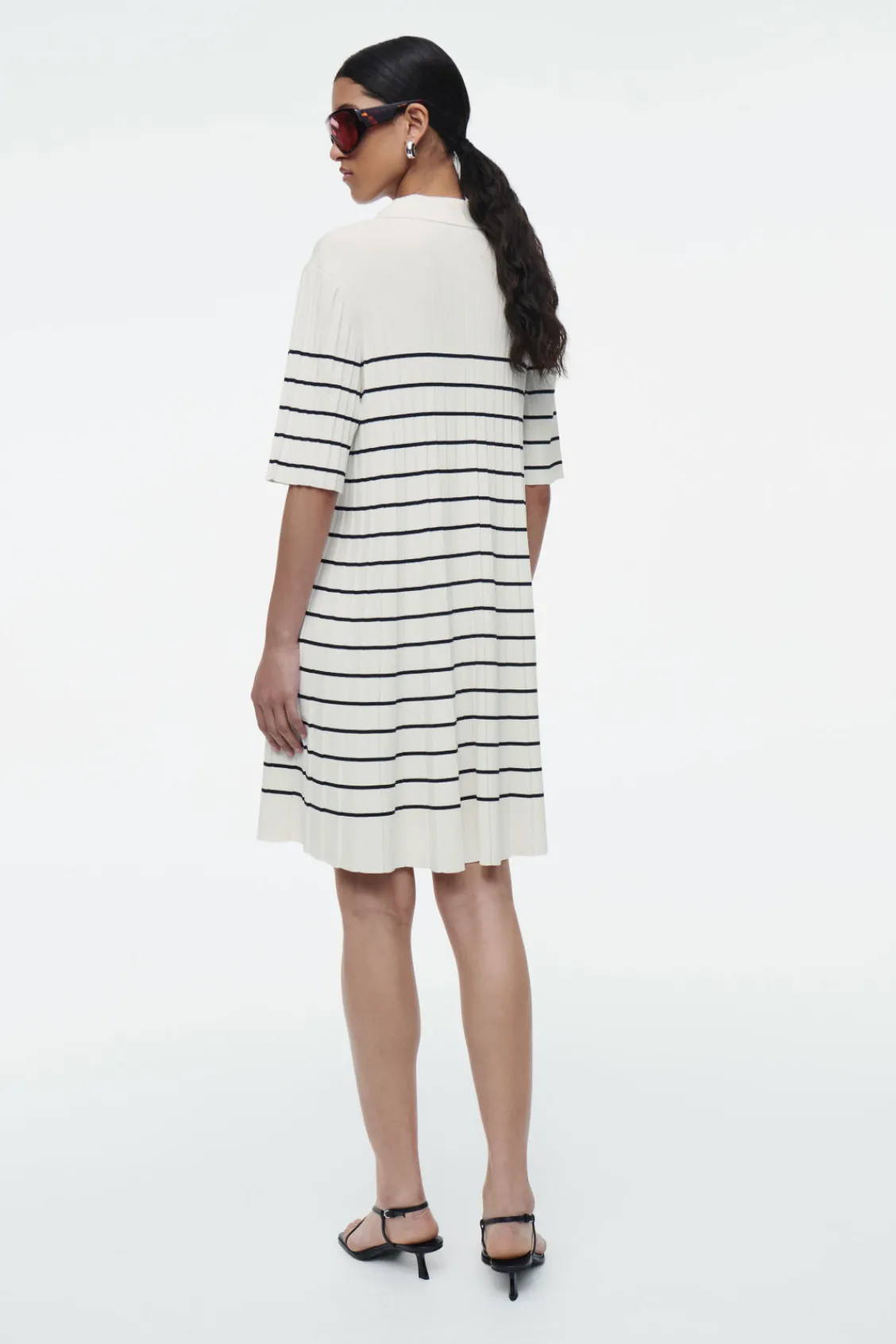 COS STRIPED KNITTED MINI POLO DRESS-Women Dresses & Jumpsuits | Sweaters & Cardigans