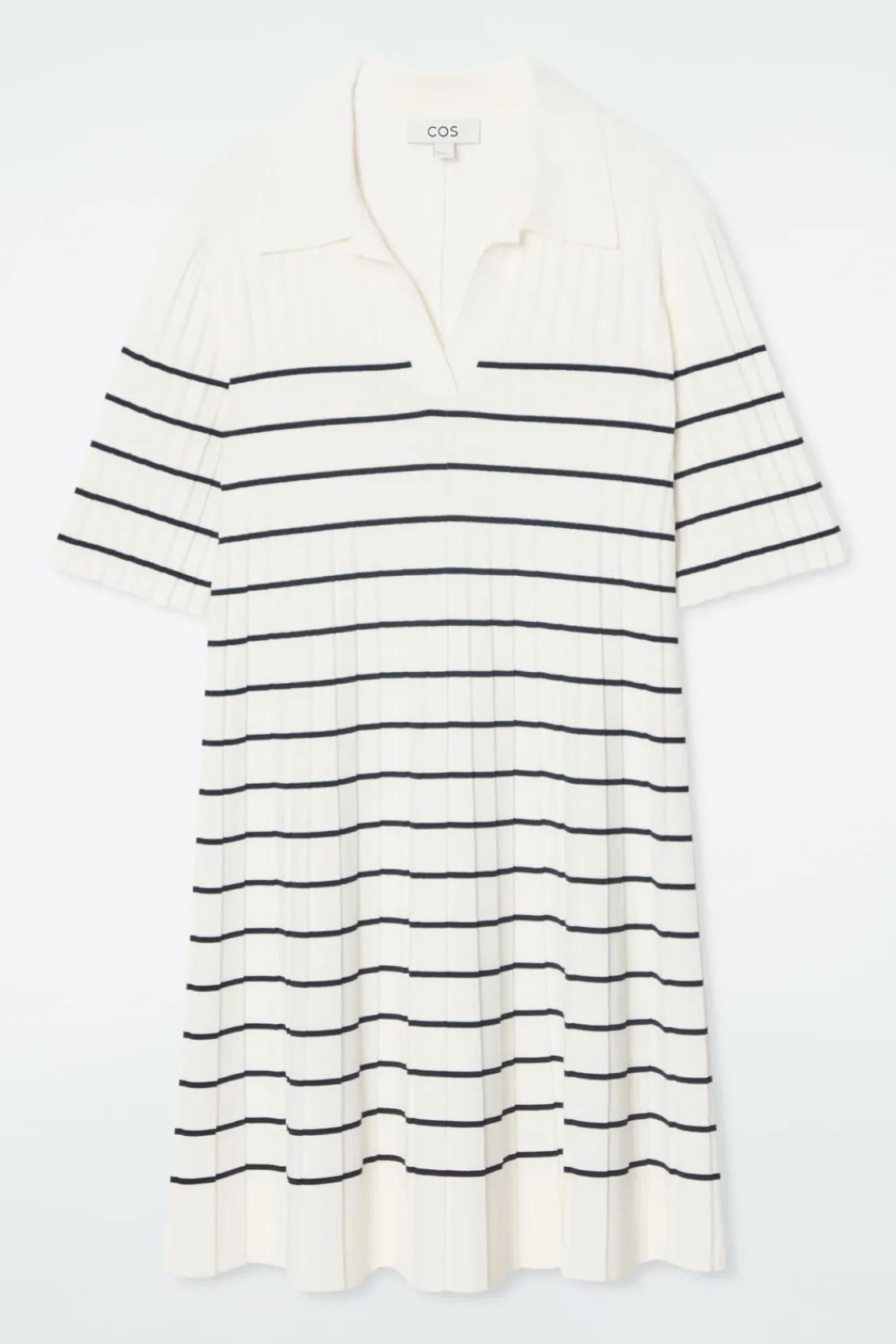 COS STRIPED KNITTED MINI POLO DRESS-Women Dresses & Jumpsuits | Sweaters & Cardigans