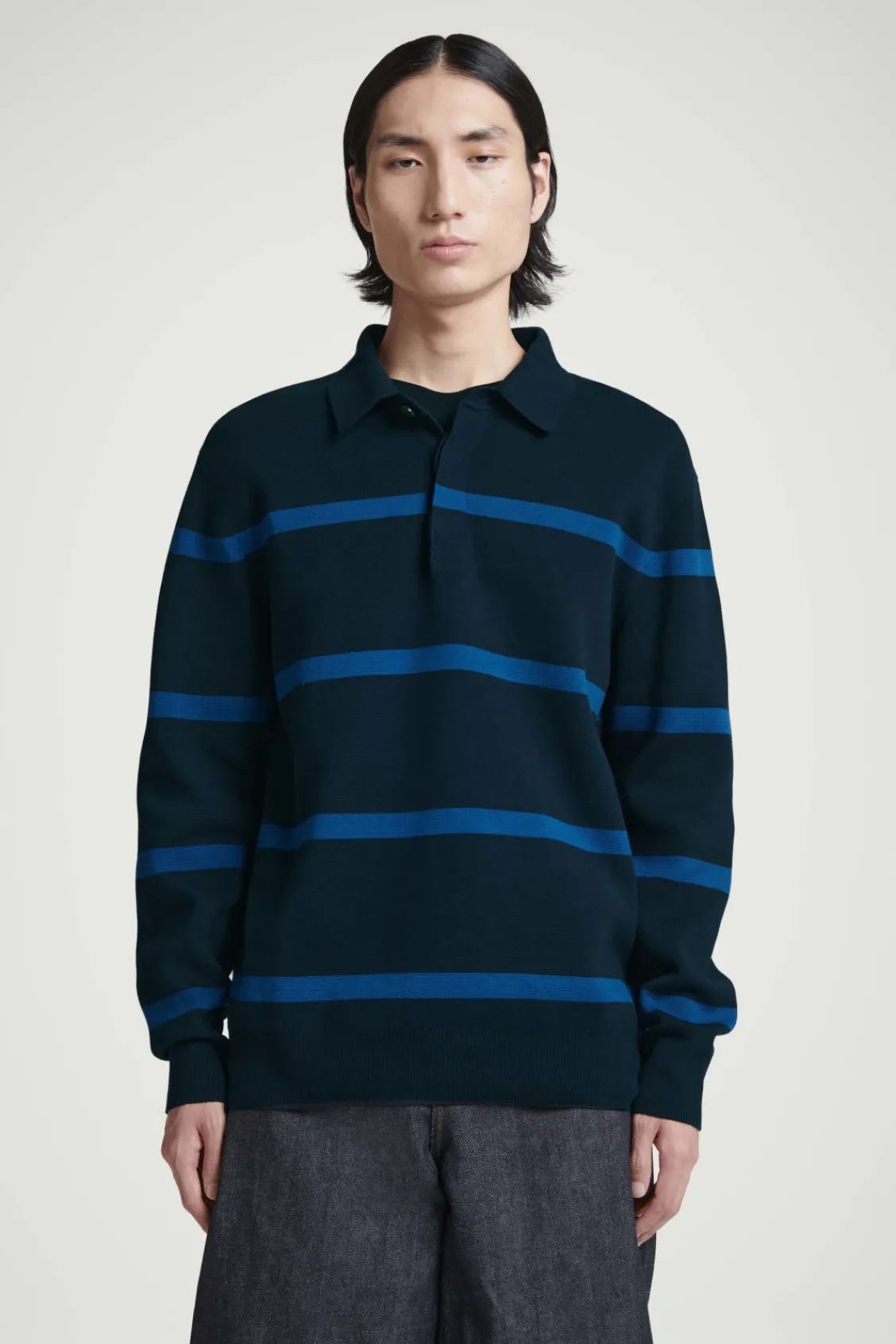 COS STRIPED KNITTED POLO SHIRT- Polo Shirts | Sweaters & Cardigans