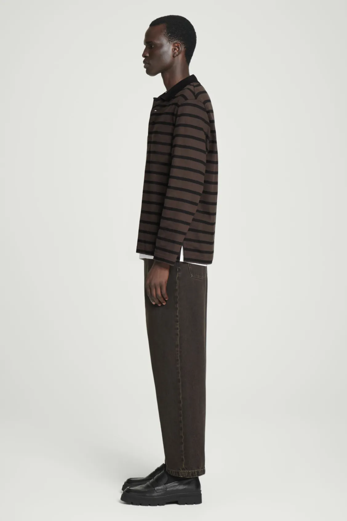 COS STRIPED LONG-SLEEVED POLO SHIRT- Polo Shirts