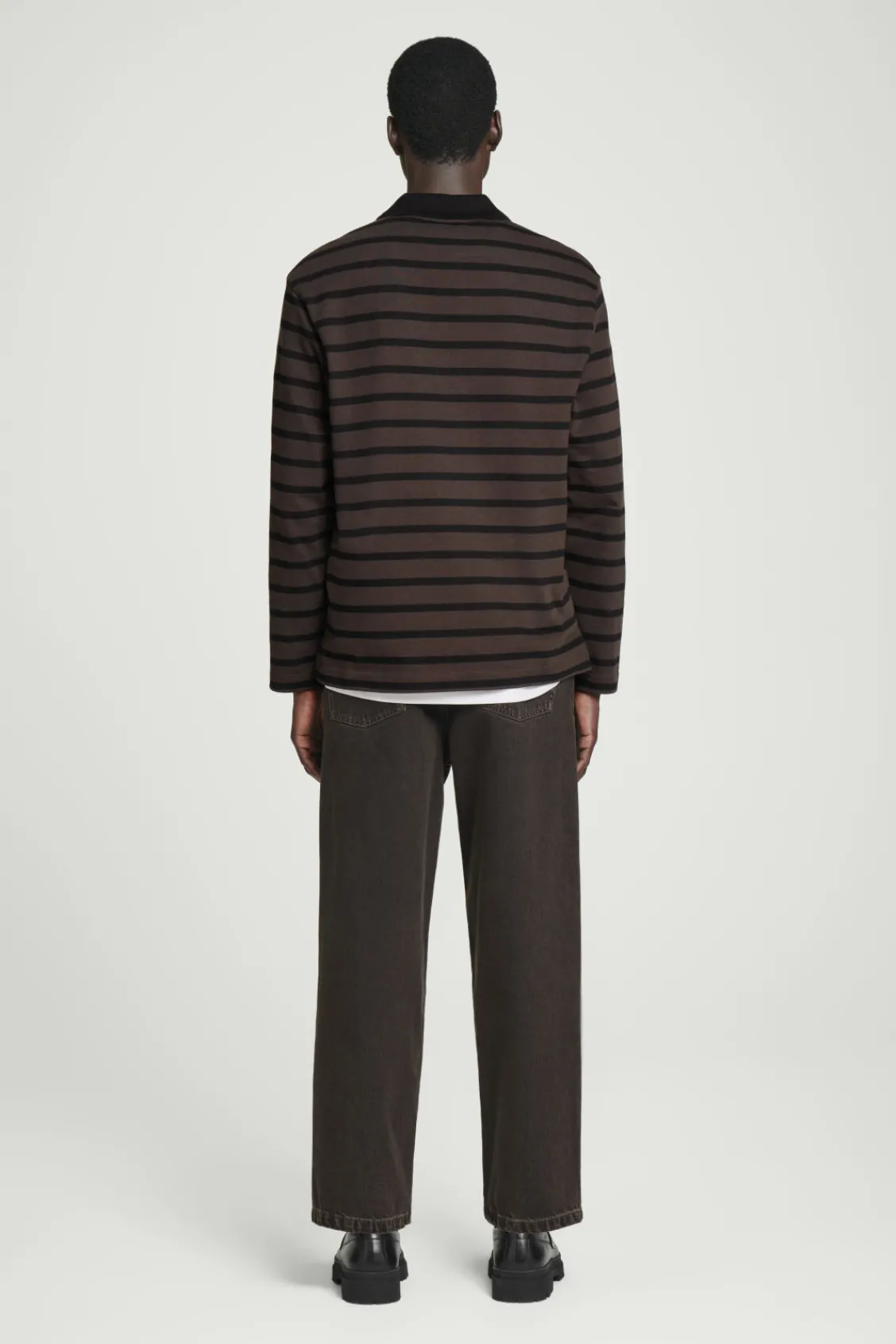 COS STRIPED LONG-SLEEVED POLO SHIRT- Polo Shirts