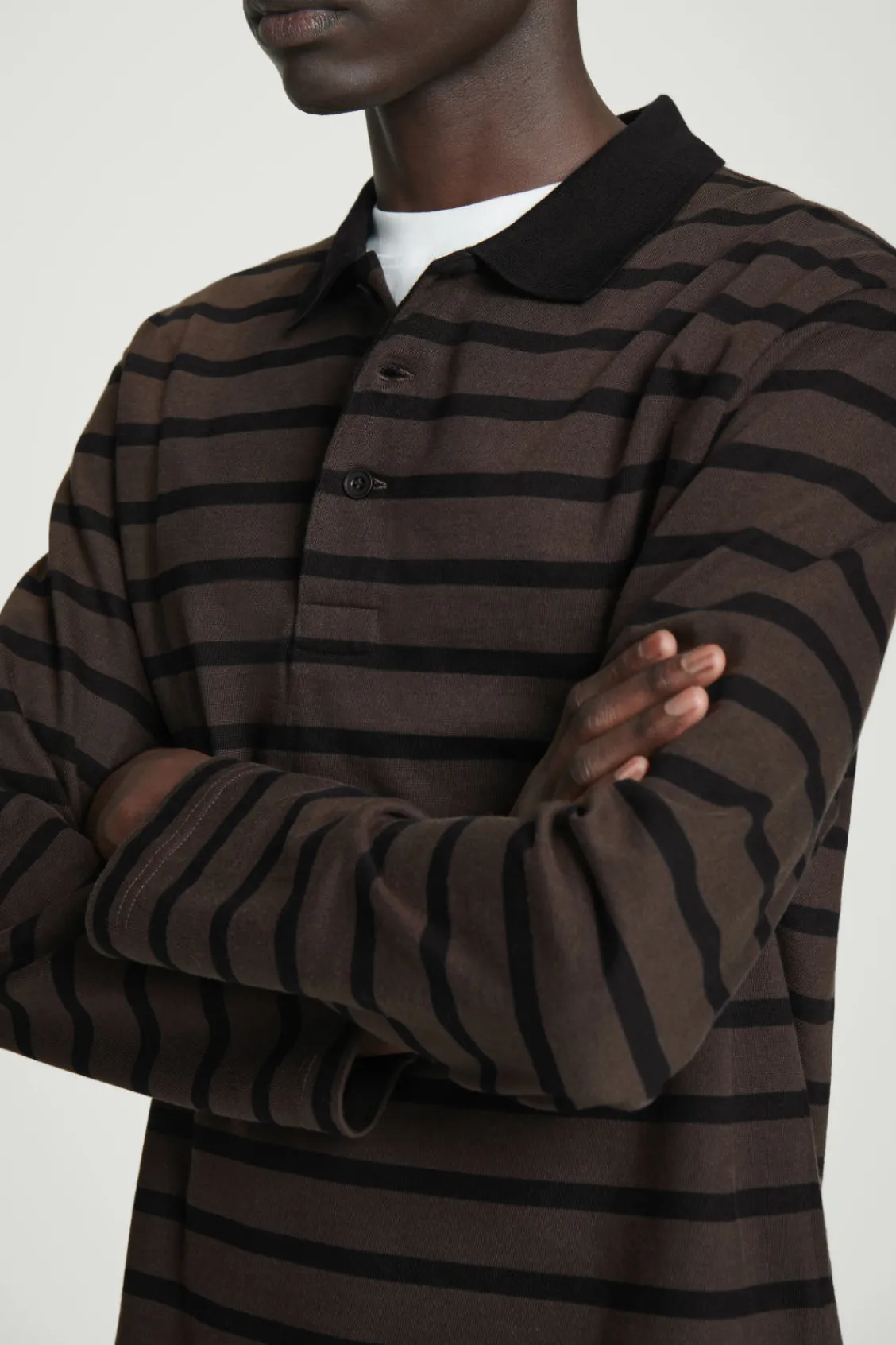 COS STRIPED LONG-SLEEVED POLO SHIRT- Polo Shirts