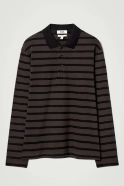 COS STRIPED LONG-SLEEVED POLO SHIRT- Polo Shirts