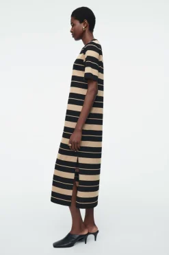 COS STRIPED MIDI T-SHIRT DRESS-Women Dresses & Jumpsuits