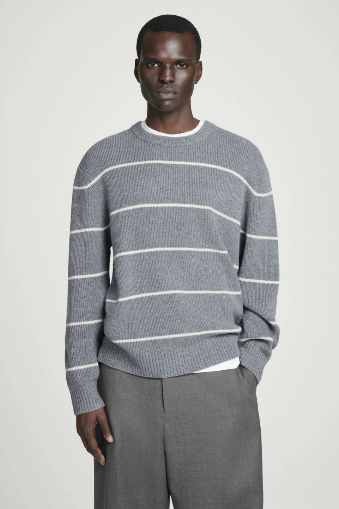 COS STRIPED WOOL AND YAK-BLEND SWEATER- Sweaters & Cardigans