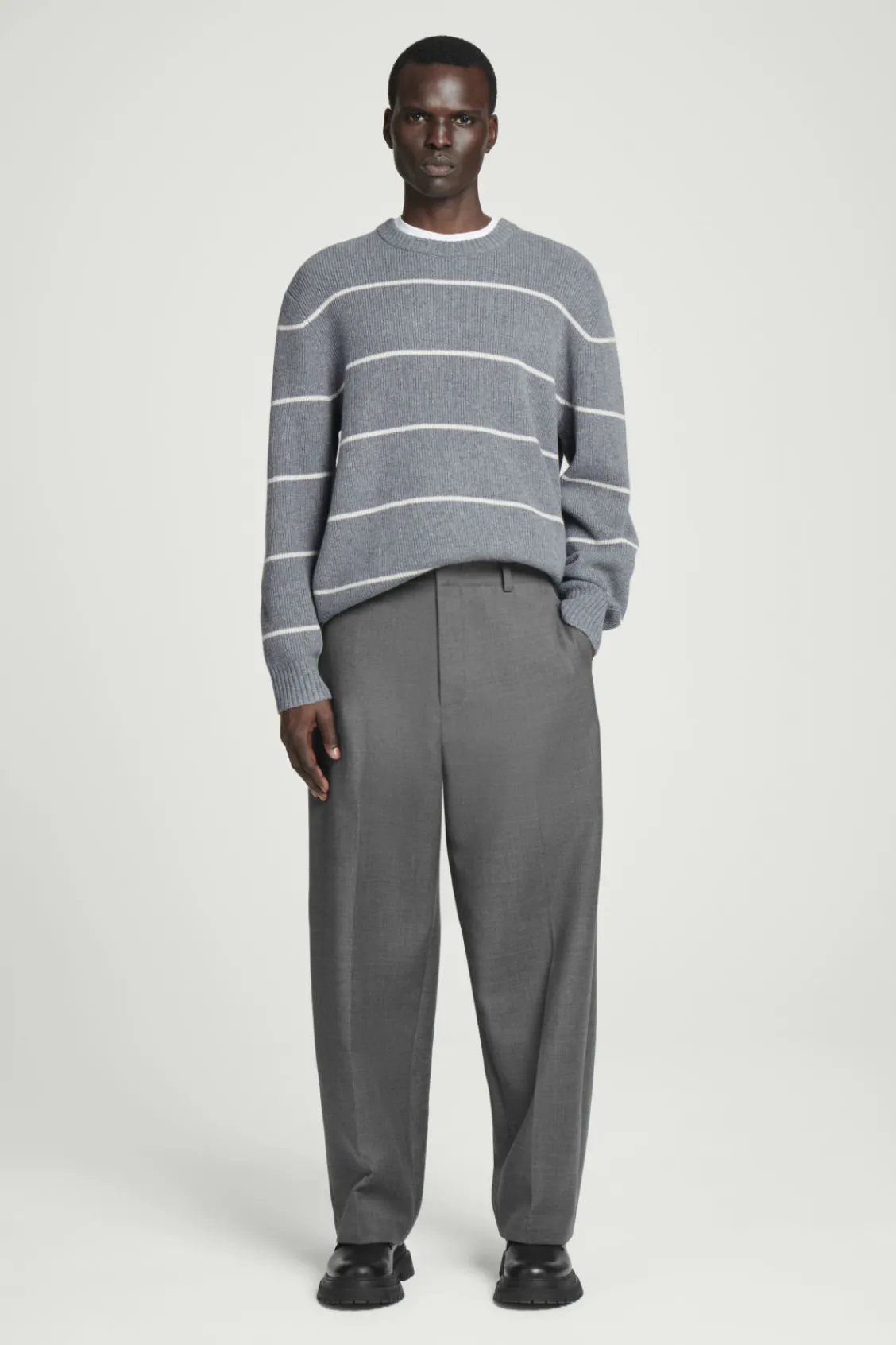 COS STRIPED WOOL AND YAK-BLEND SWEATER- Sweaters & Cardigans