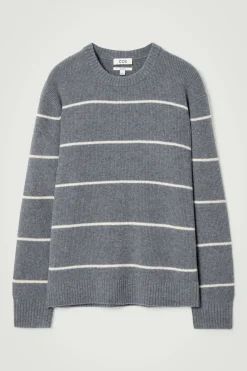COS STRIPED WOOL AND YAK-BLEND SWEATER- Sweaters & Cardigans