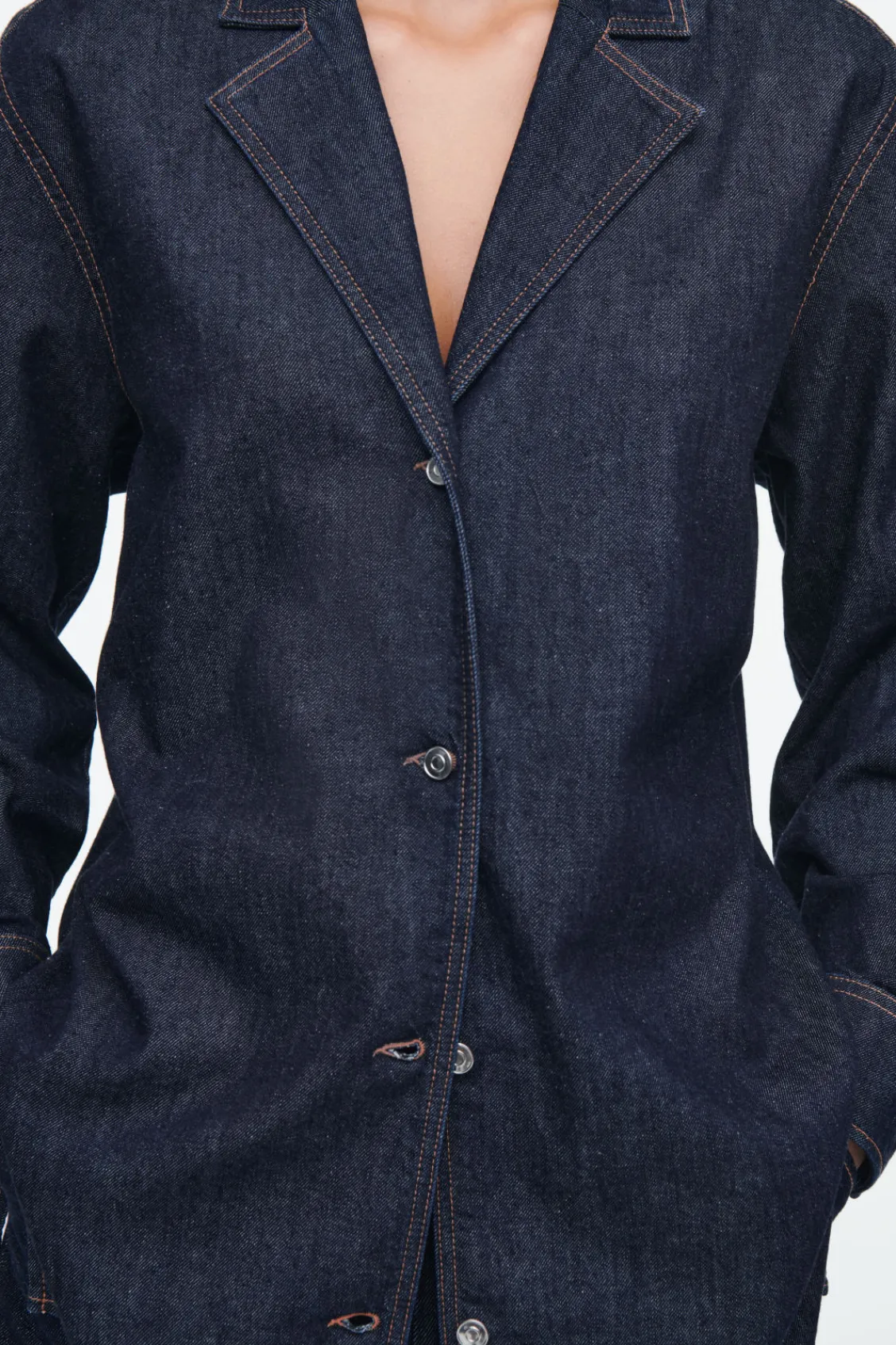 COS TAILORED DENIM SHIRT-Women Shirts & Blouses | Tops