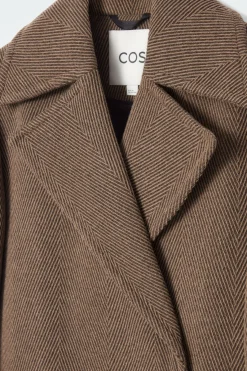 COS TAILORED HERRINGBONE WOOL COAT-Women Coats & Jackets