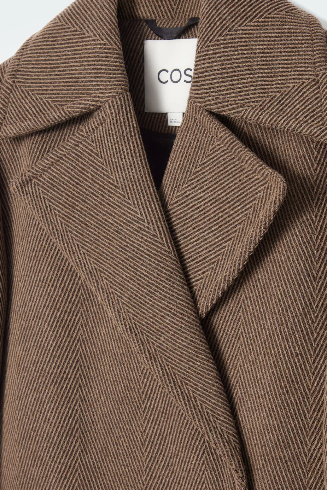 COS TAILORED HERRINGBONE WOOL COAT-Women Coats & Jackets