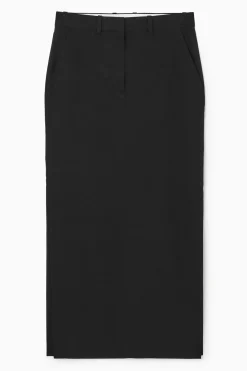 COS TAILORED LINEN-BLEND MAXI SKIRT-Women Skirts