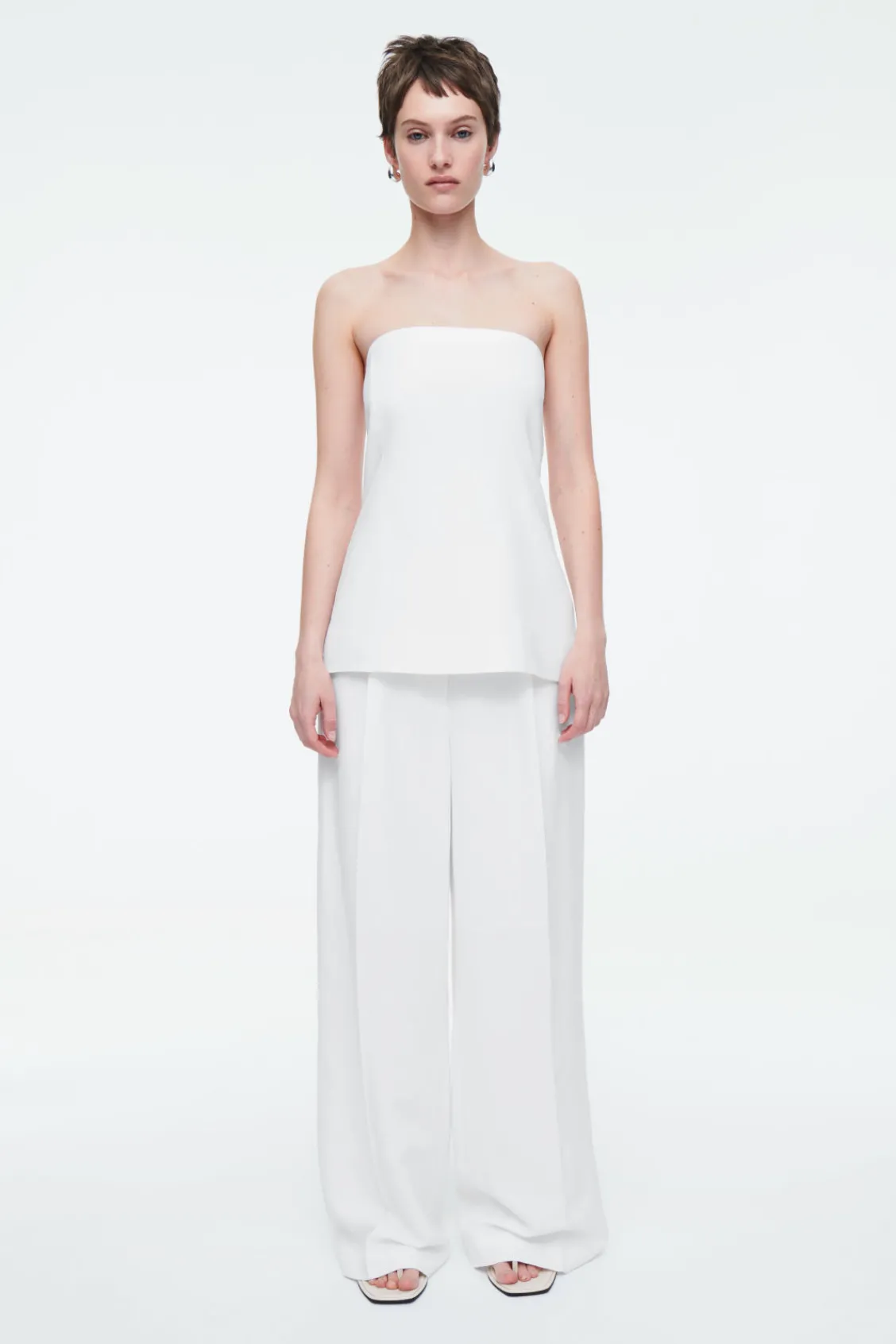 COS TAILORED LINEN-BLEND PANTS-Women Pants