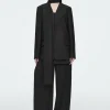 COS TAILORED WOOL WIDE-LEG PANTS-Women Pants
