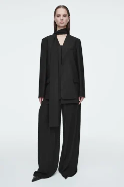 COS TAILORED WOOL WIDE-LEG PANTS-Women Pants