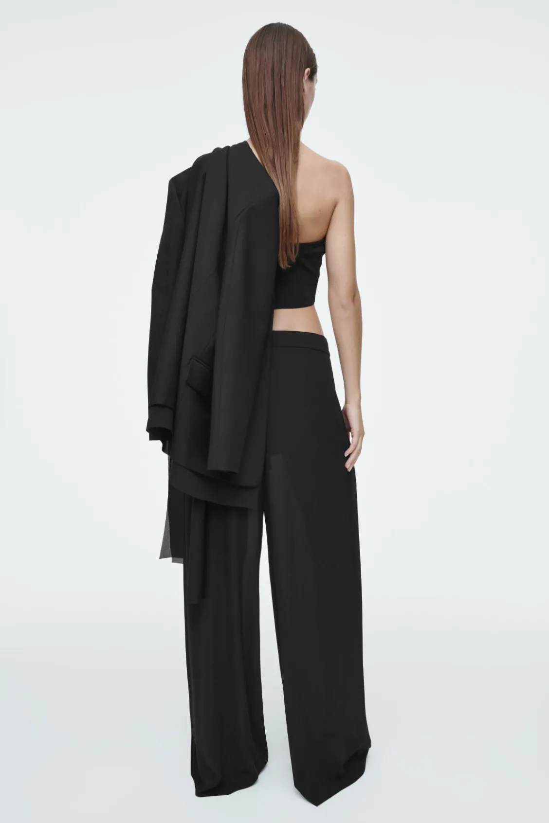 COS TAILORED WOOL WIDE-LEG PANTS-Women Pants