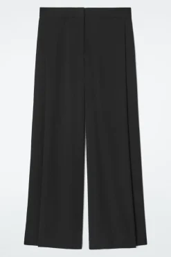COS TAILORED WOOL WIDE-LEG PANTS-Women Pants