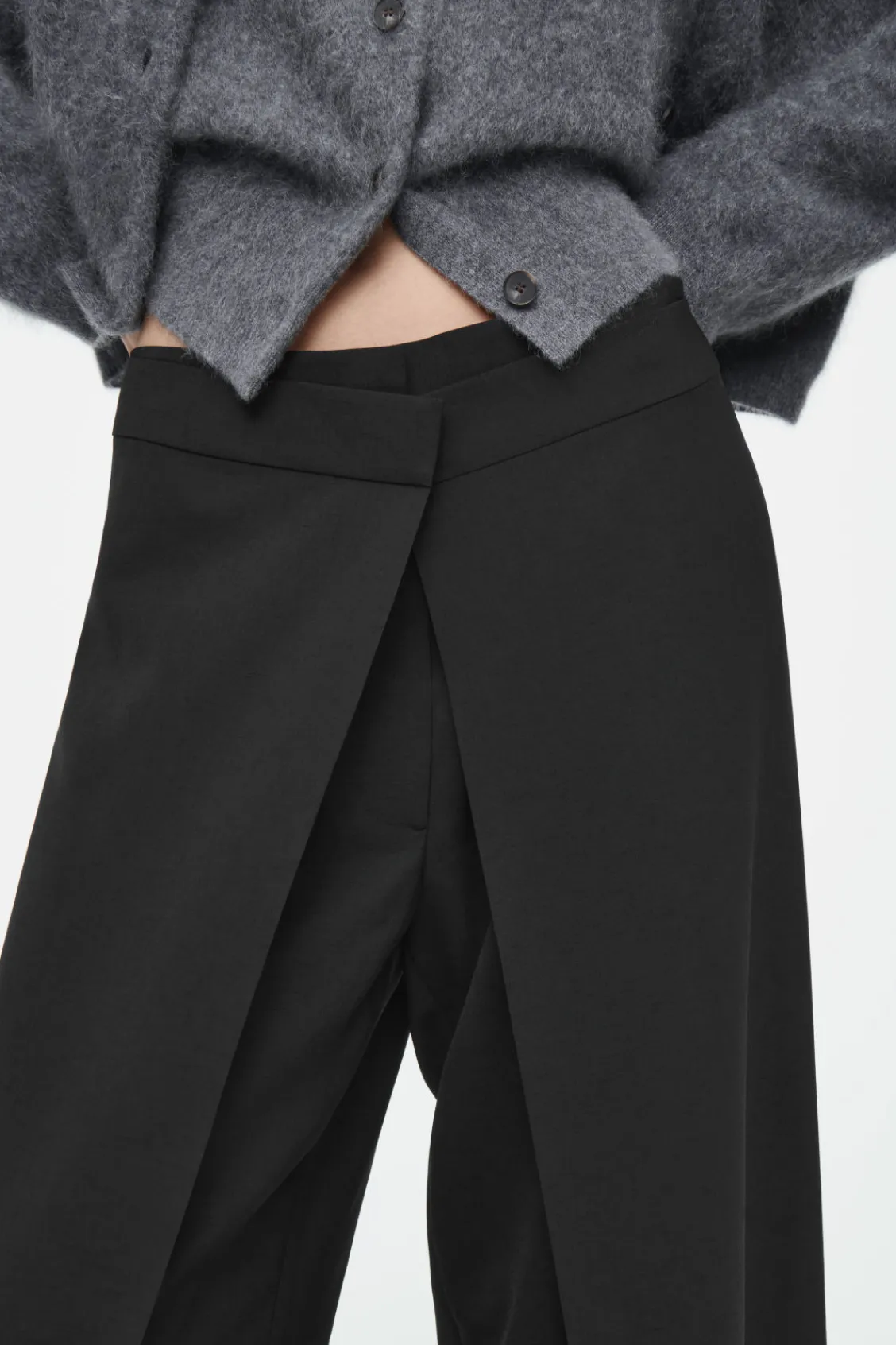 COS TAILORED WRAP-FRONT PANTS-Women Pants