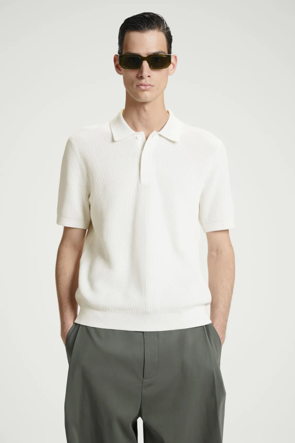 COS TEXTURED KNITTED POLO SHIRT- Polo Shirts | Sweaters & Cardigans