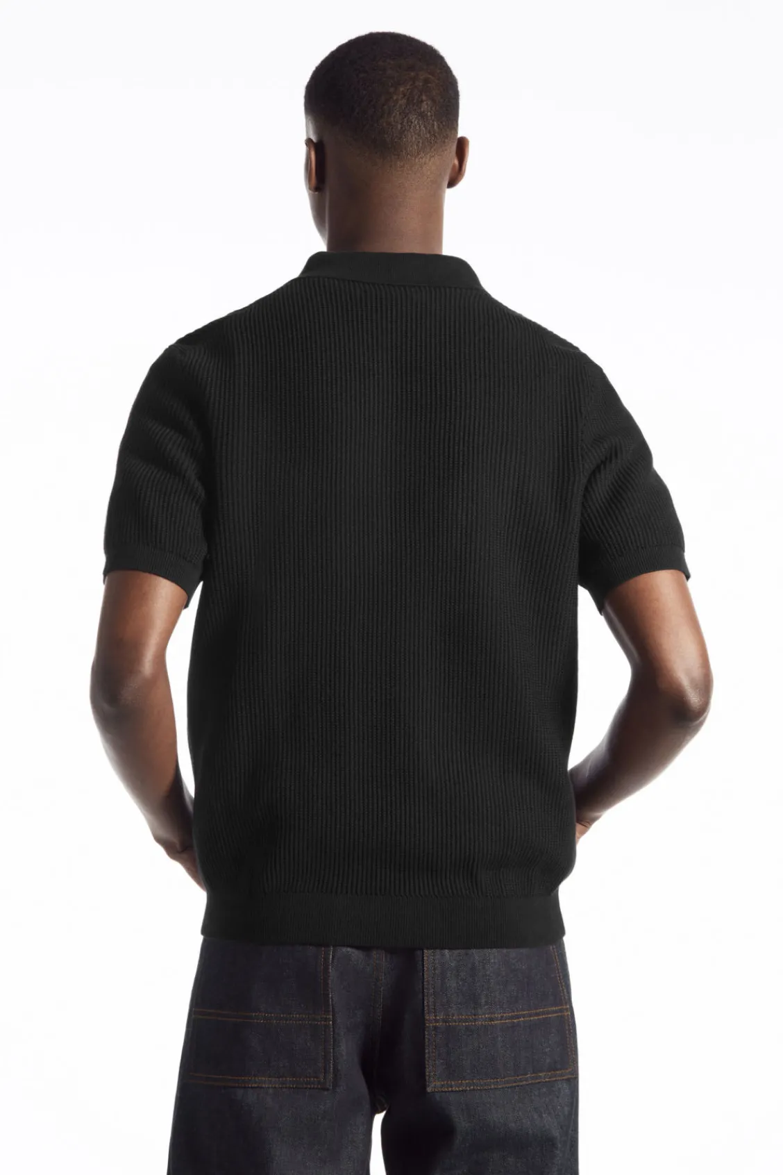 COS TEXTURED KNITTED POLO SHIRT- Polo Shirts | Sweaters & Cardigans