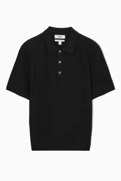 COS TEXTURED KNITTED POLO SHIRT- Polo Shirts | Sweaters & Cardigans