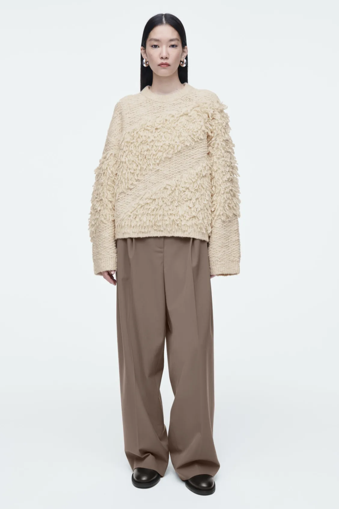 COS TEXTURED LOOP-KNIT WOOL JUMPER-Women Sweaters & Cardigans