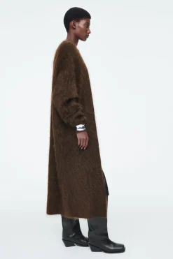 COS TEXTURED MOHAIR-BLEND MAXI CARDIGAN-Women Sweaters & Cardigans